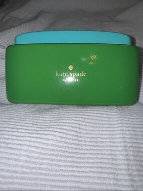 Kate Spade teal & green sunglasses case